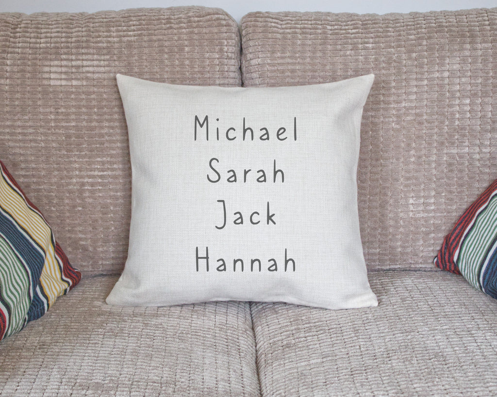 personalise family cushion cover