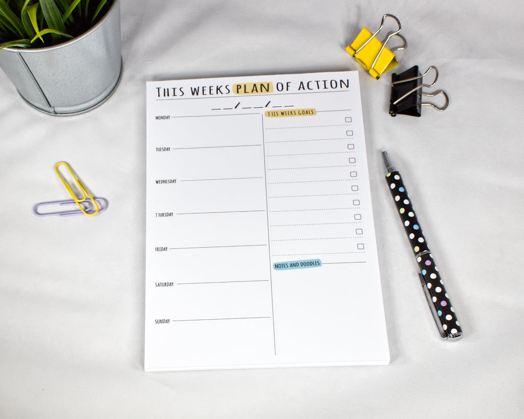 weekly desk planner with tear off sheets