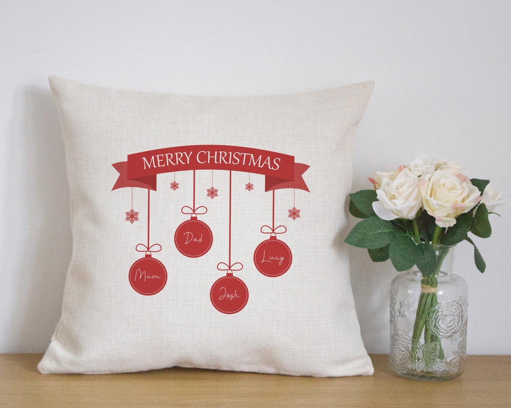 personalised christmas cushion