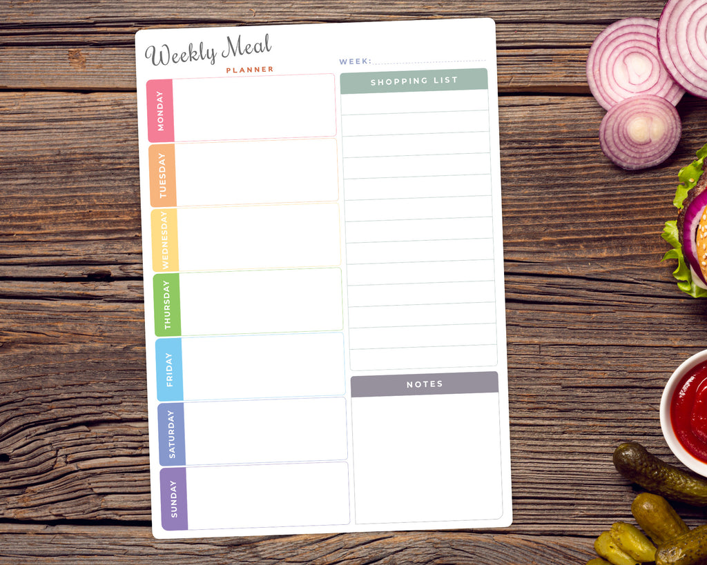 custom designed whiteboard weekly meal planner