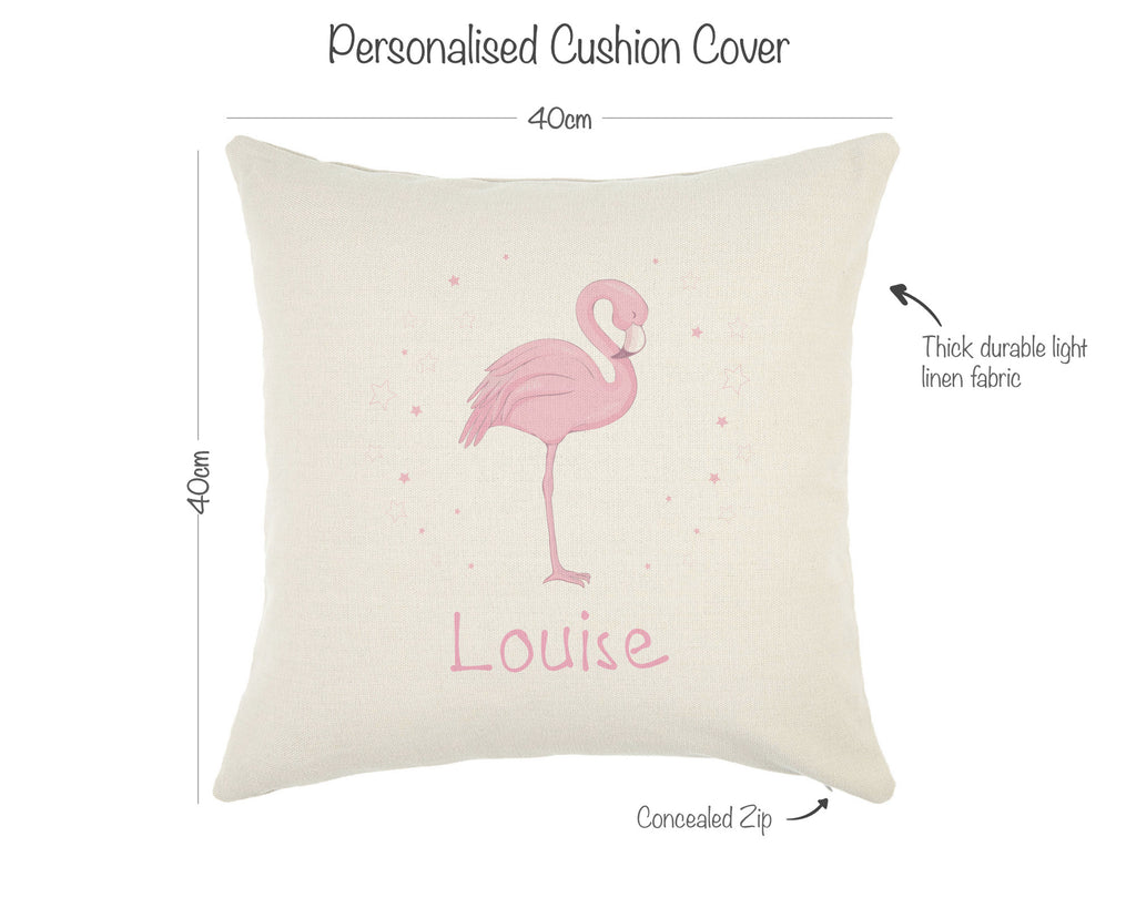 personalised flamingo cushion