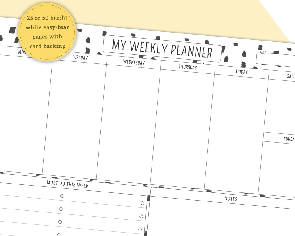 create your own weekly planner pad tear off 