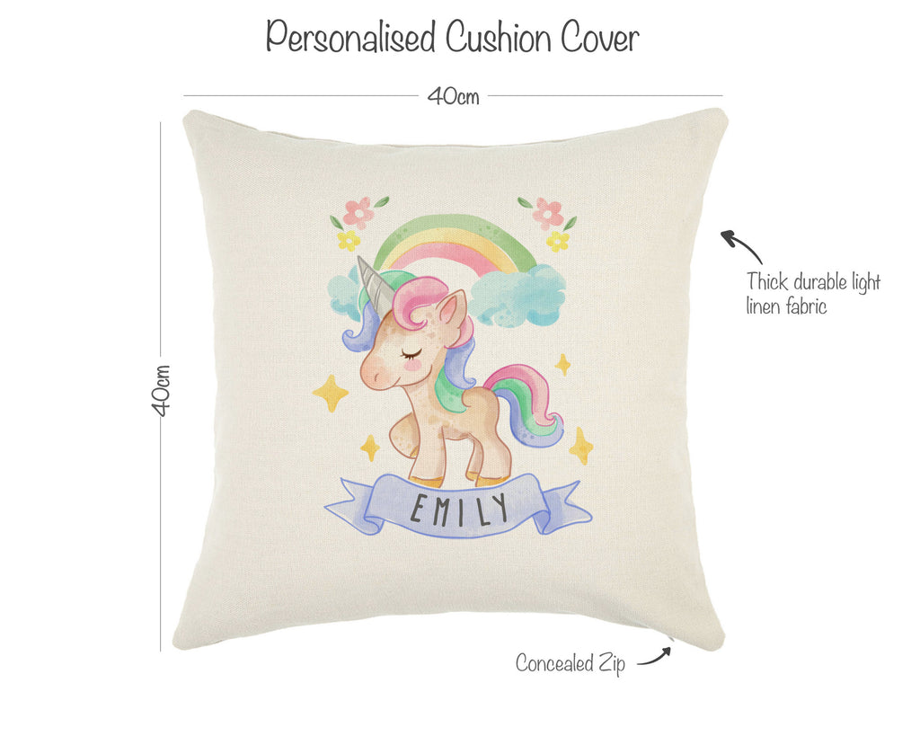 personalised unicorn cushion for kids