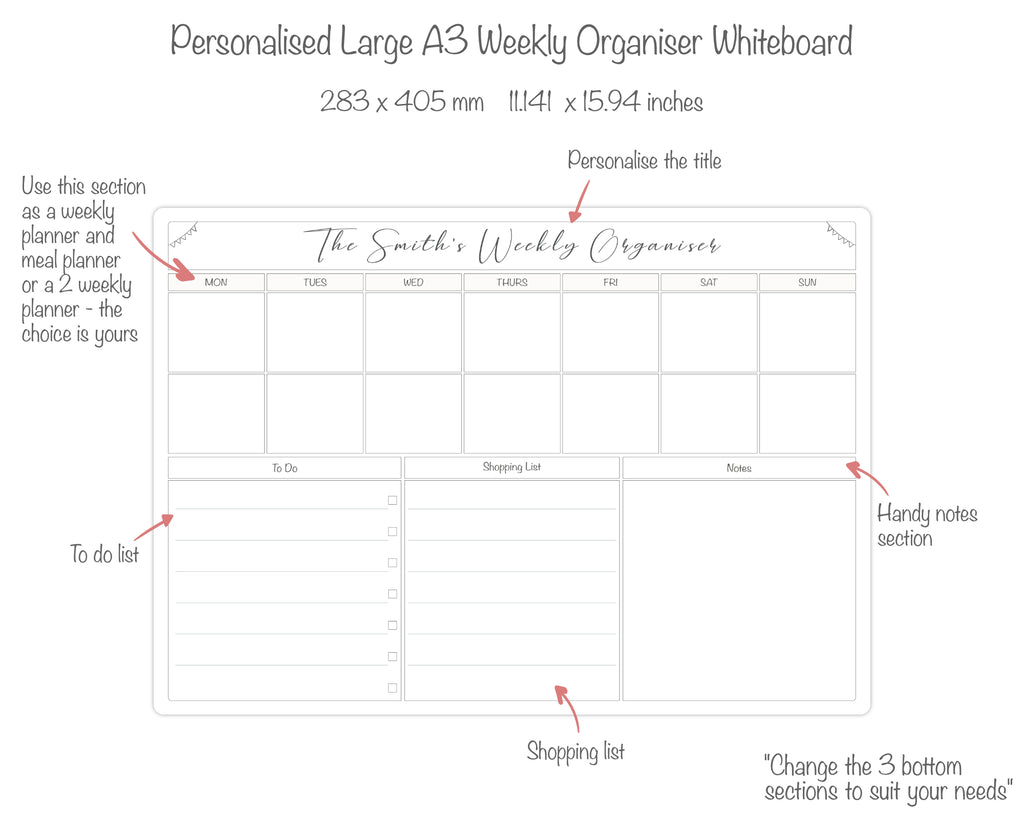 weekly schedule whiteboard
