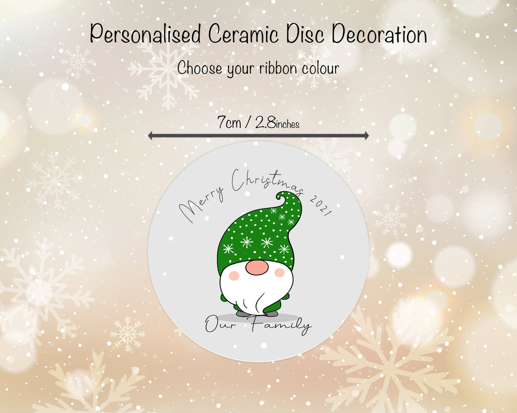 Personalised Gnome Christmas Bauble Dimensions