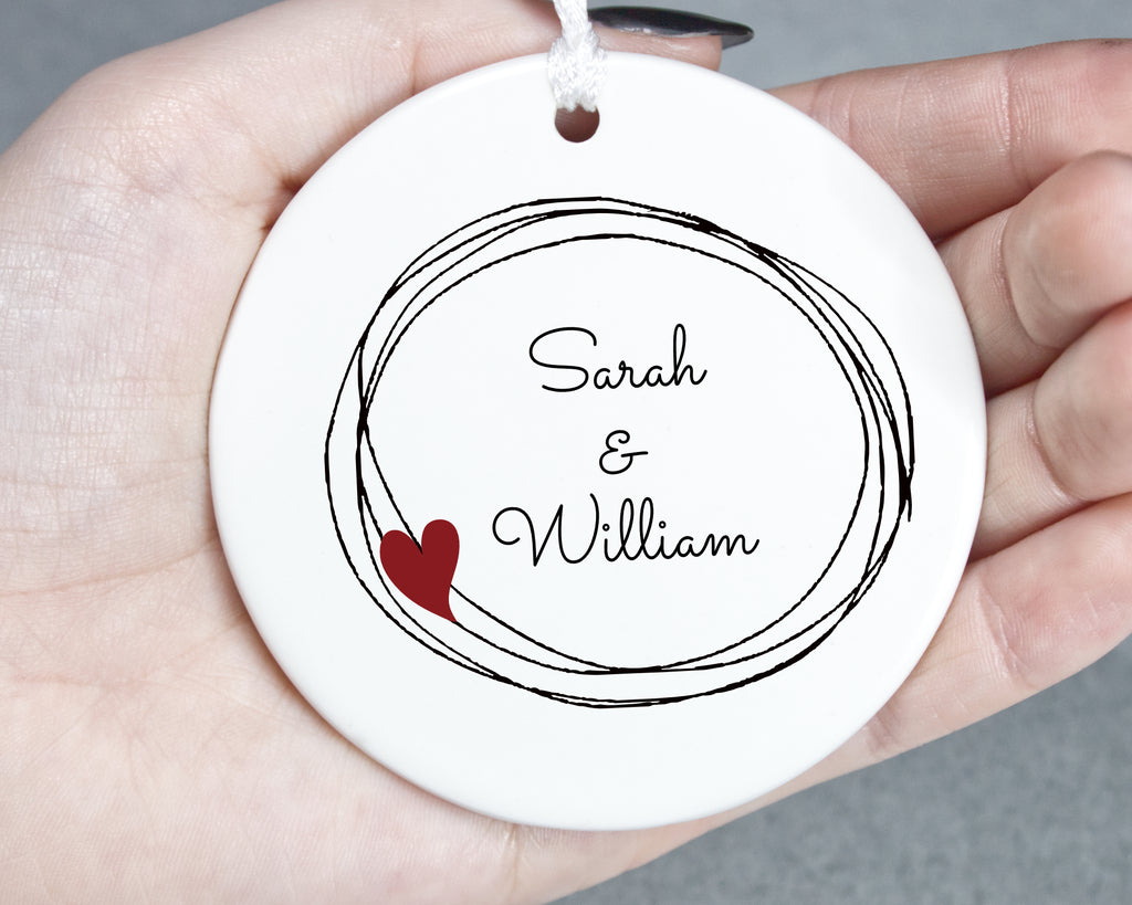 personalised ceramic hanging heart gift