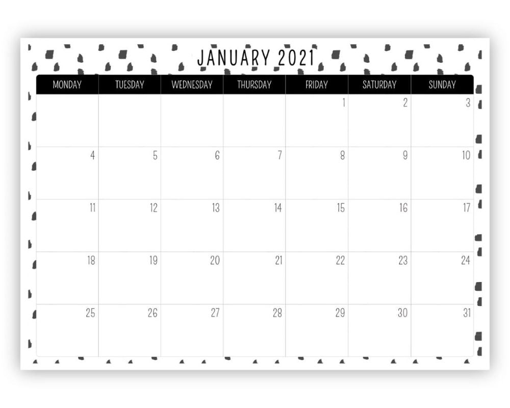 monochrome calendar 