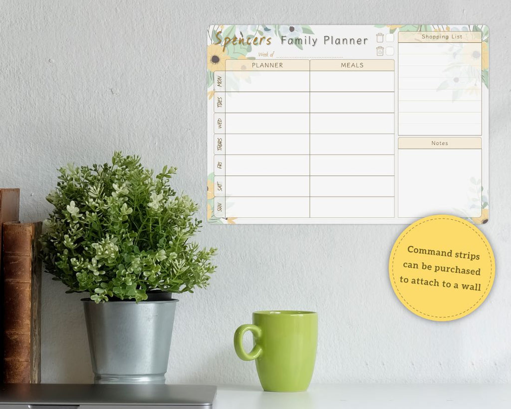 personalised family weekly planner whiteboard
