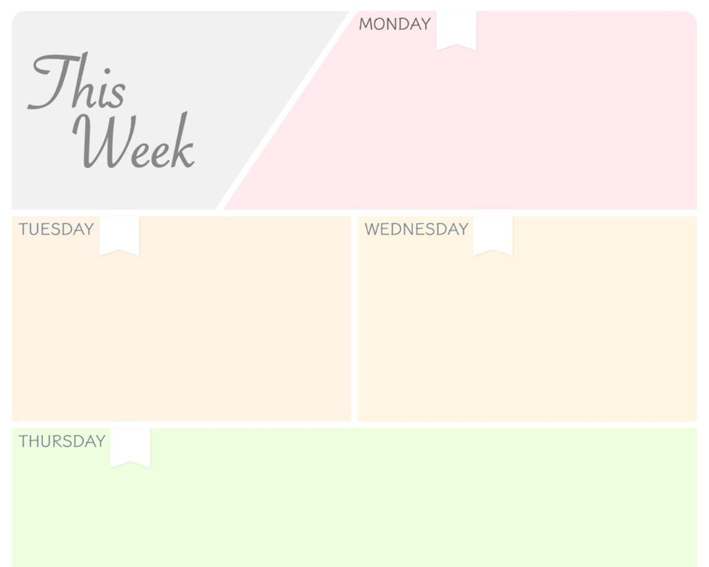 personalised dry wipe weekly planner