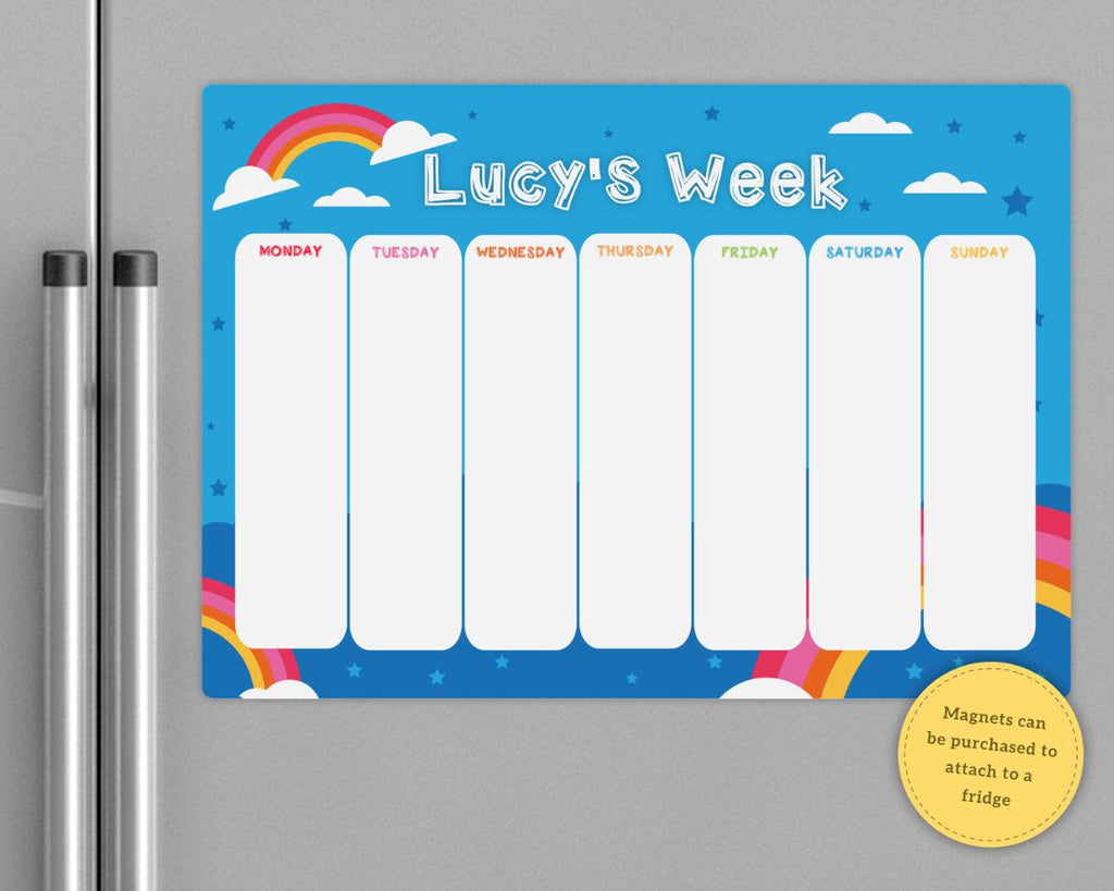 custom children's weekly planner