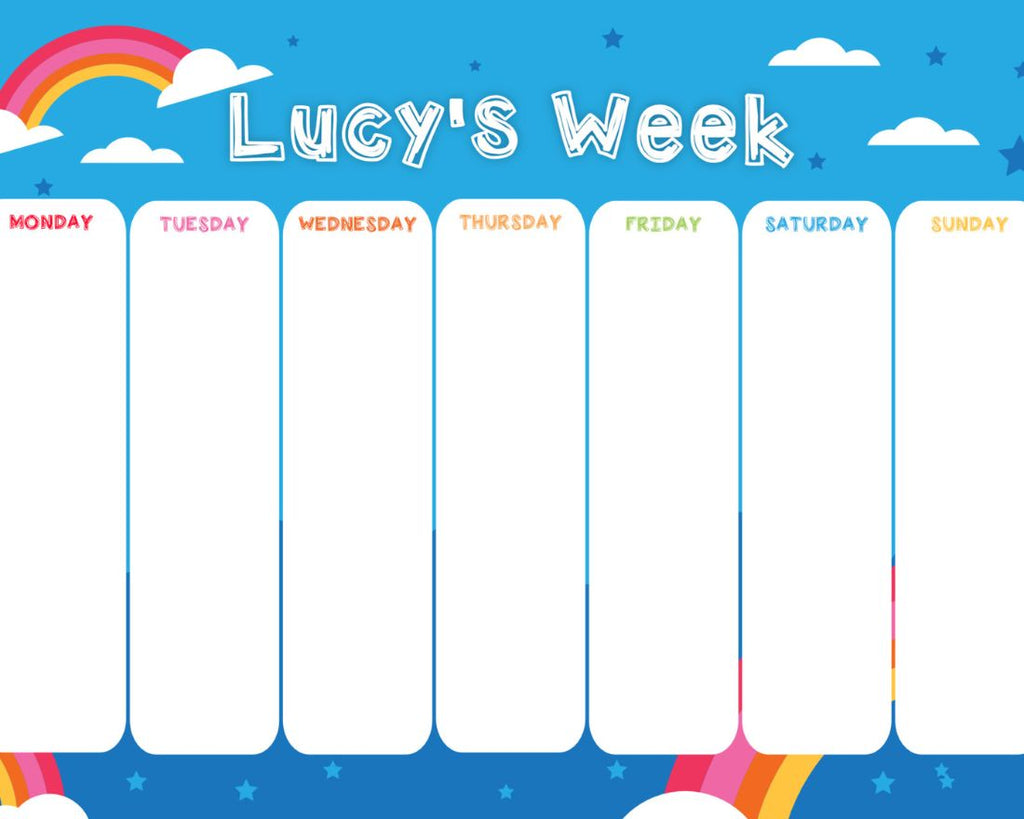 children's weekly planner personalised