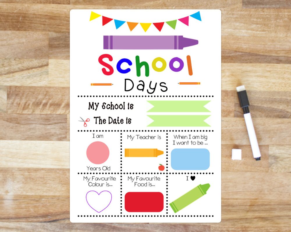 first day of school board customisable
