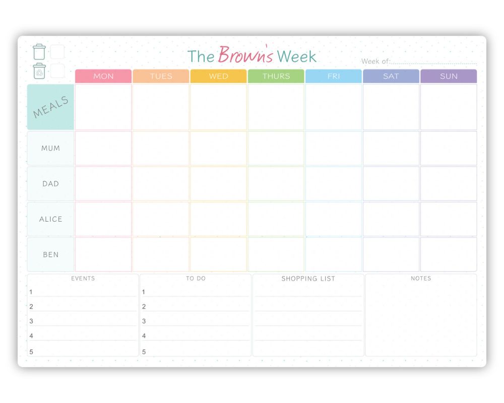 weekly family planner board 