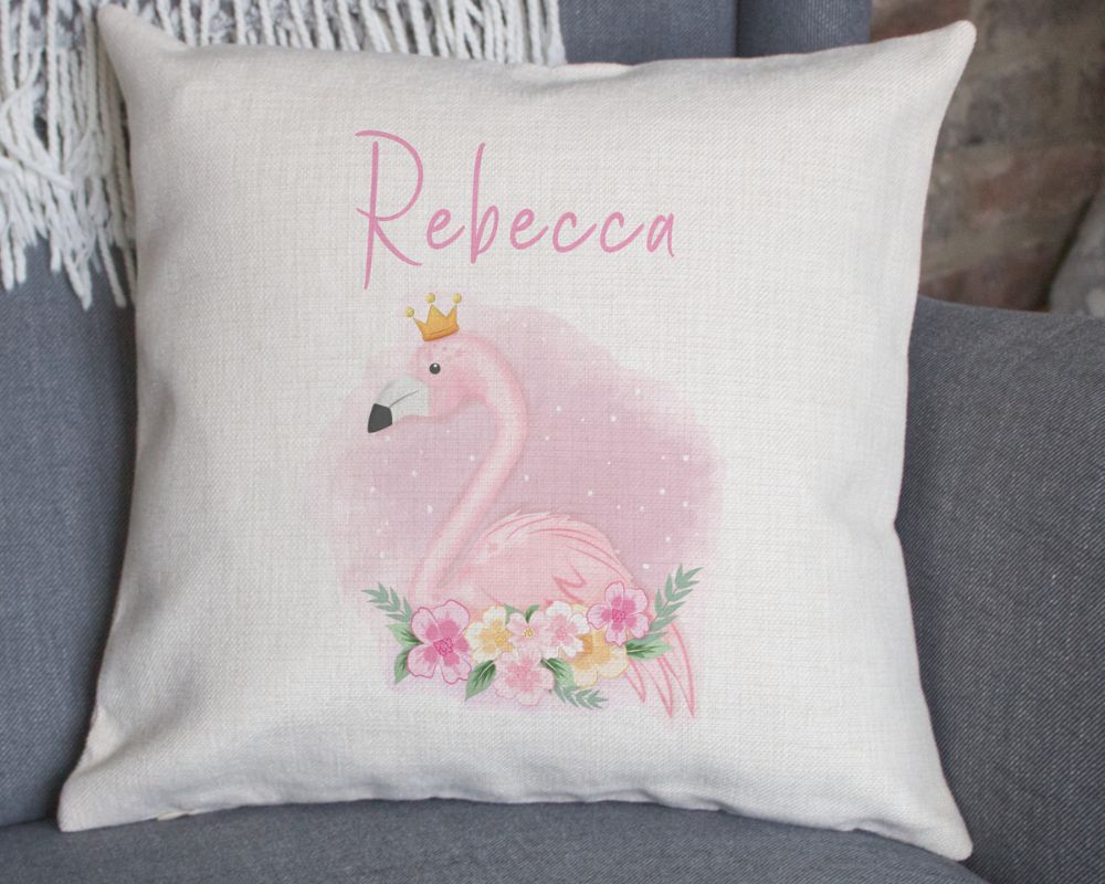 custom pink flamingo cushion cover