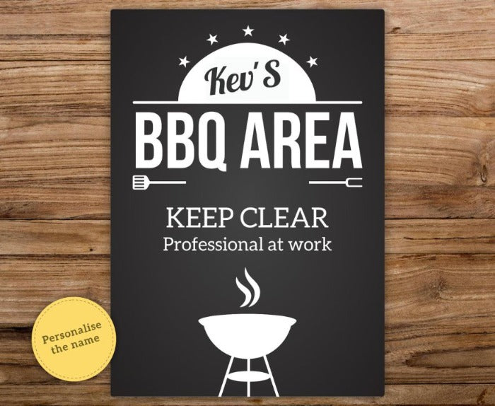 personalised bbq area sign