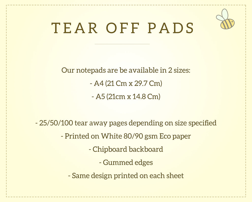 create your own personalised tear off notepad